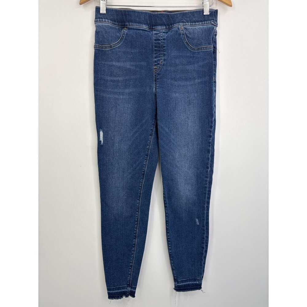 SPANX Jegging Legging Denim Jean Skinny Distressed Blue Large